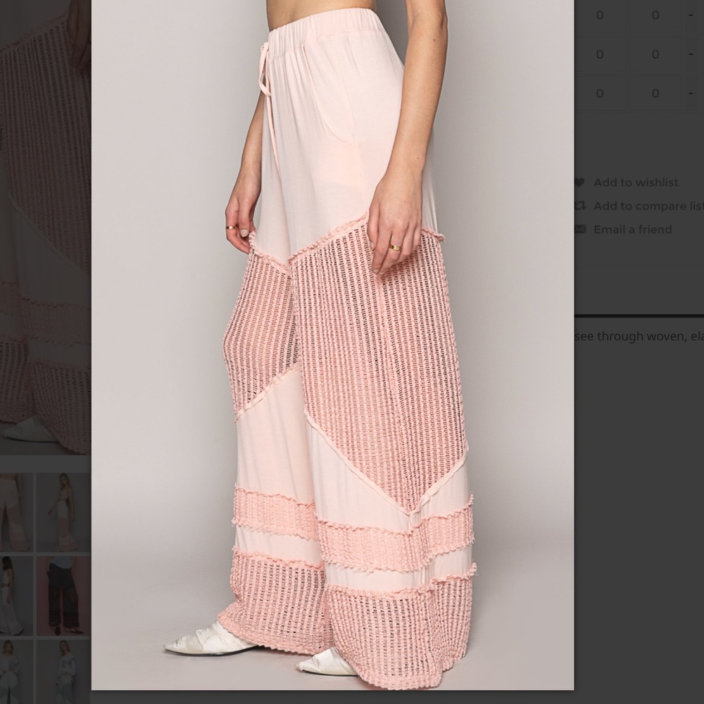 🎁 POL “ Vero Beach ” POL Flowy Wide Leg Rayon Palazzo Pants SR18 - Picture 2 of 5